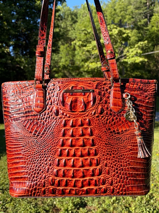 Handbags - Brahmin Pecan Asher 
Croc-Embossed Leather Tote Bag